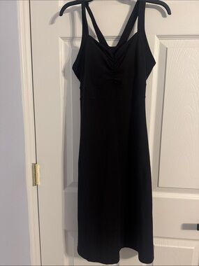 Prana Black Sleeveless Midi Dress with V-Neck built in bra size XS